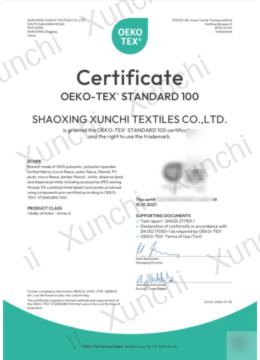 Watermarked preview of OEKO-TEX certificate